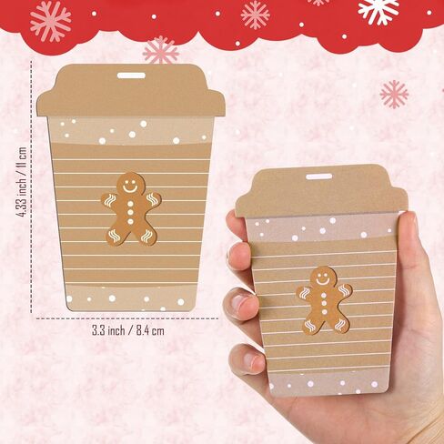 400 Sheets Christmas Notepad Set Xmas Santa Claus Elk Notepads Winter Holiday Theme Memo Pad Christmas Sticky Notes Adhesive Christmas Notepad for Work Study Shopping to List(Coffee Cup Style) in Saudi Arabia