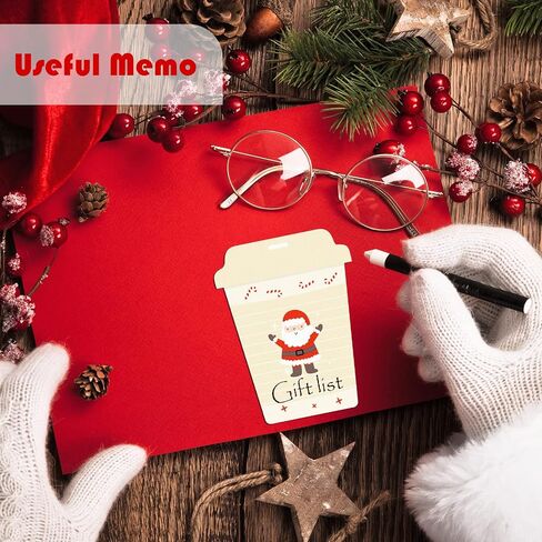 400 Sheets Christmas Notepad Set Xmas Santa Claus Elk Notepads Winter Holiday Theme Memo Pad Christmas Sticky Notes Adhesive Christmas Notepad for Work Study Shopping to List(Coffee Cup Style) in Saudi Arabia