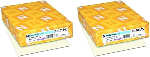 Neenah Paper 01345 Classic Crest Premium Paper, 24 lb, 8.5 x 11 Inches, White, 500 Sheets per Ream, Classic Natural White in Kuwait