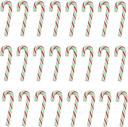 40 Pcs Polymer Clay Candy Canes Christmas Clay Candy Charms Mini Faux Candy Cane No Hole Hanging Charms Christmas Scrapbooking Embellishments Decorations Red White and Green in Saudi Arabia