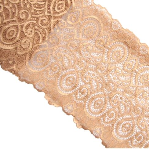 5 Yards Width 7 Inch Stretch Lace Trim Fabric Elastic Lace Flowers Ribbon for Garment Craft Embellishment Wedding Bouquet Making Headbands Garters Baby Shower Table Decorations (White) in Kuwait