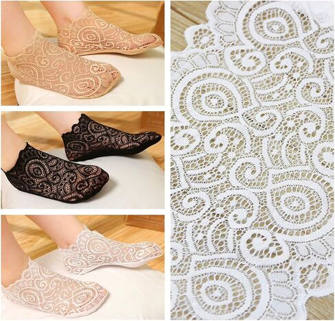 5 Yards Width 7 Inch Stretch Lace Trim Fabric Elastic Lace Flowers Ribbon for Garment Craft Embellishment Wedding Bouquet Making Headbands Garters Baby Shower Table Decorations (White) in Kuwait