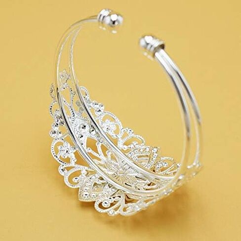 MIAO JIN 8 Pcs 25x18mm Oval Cabochon Filigree Bezel Tray Blank Cuff Bangles Bracelet e for Crafting DIY Bracelets Making in Kuwait