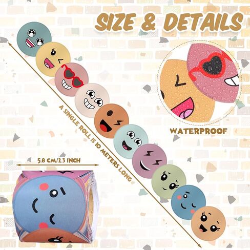 32.8 ft Boho Happy Face Bulletin Board Border Colorful Smile Face Die Cut Trim Border Roll Pastel Classroom Decor for School Chalkboard Classroom Wall Window Door Decorations(Multicolor) in Saudi Arabia