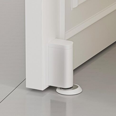 Windproof Magnetic Door Stoppers, 0-0.78" Stroke Mechanical Doorstop, No-Hole Flooring Door Suction with 3M Strong Adhesive and Screws, Black, 1 Pack in Saudi Arabia