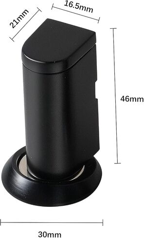 Windproof Magnetic Door Stoppers, 0-0.78" Stroke Mechanical Doorstop, No-Hole Flooring Door Suction with 3M Strong Adhesive and Screws, Black, 1 Pack in Saudi Arabia