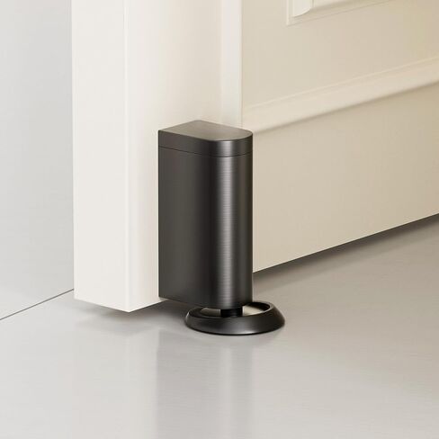 Windproof Magnetic Door Stoppers, 0-0.78" Stroke Mechanical Doorstop, No-Hole Flooring Door Suction with 3M Strong Adhesive and Screws, Black, 1 Pack in Saudi Arabia