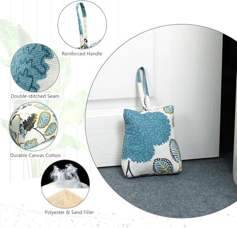 Cute Decorative Weighted Door Stopper, Trapezium Fabric Door Stop with Handle Heavy Duty Door Floor Stop for Home Office Bedroom Living Room in Kuwait