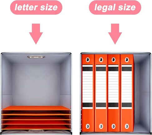 EOOUT 1 Pack File Organizer Box with Lid Hanging File Folders Letter Size Collapsible Document Organizer for Home Office (Pink) in Saudi Arabia