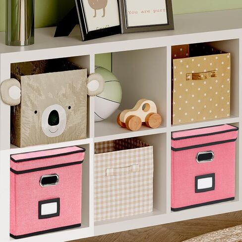 EOOUT 1 Pack File Organizer Box with Lid Hanging File Folders Letter Size Collapsible Document Organizer for Home Office (Pink) in Saudi Arabia