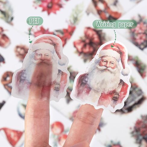 Dizdkizd Christmas Sticker Book, Winter Scrapbooking Stickers, Holiday Planner Sticker Set, 226pcs Die Cut PET and Paper Vintage Aesthetic Decals for Cards, Gift Tags, Journaling and Crafts in Kuwait