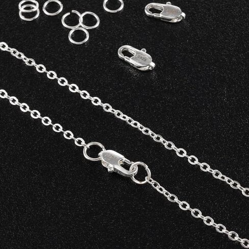925 Sterling Silver Jewelry Making Lobster Claw 10mm, 23PCS Italian Rectangle Trigger Clasps with Open Jump Rings Set, Small Necklaces Bracelet Connector Clasp Supplies Silver Jewelry Finding Set in Kuwait