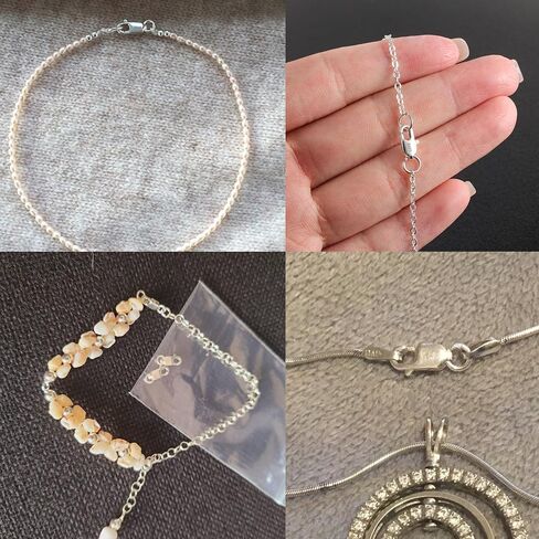 925 Sterling Silver Jewelry Making Lobster Claw 10mm, 23PCS Italian Rectangle Trigger Clasps with Open Jump Rings Set, Small Necklaces Bracelet Connector Clasp Supplies Silver Jewelry Finding Set in Kuwait