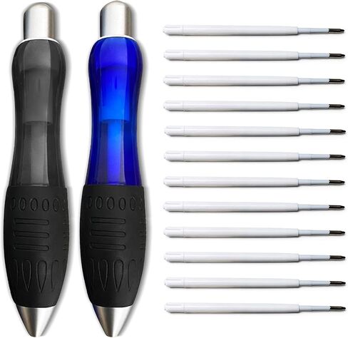 14pcs Big Fat Pens Aids Writing For Tremor, Arthritis, Parkinson, Handicap, Carpal Tunnel Large Wide Grip Pens Black (2 Pens + 6 Black Refills + 6 Blue Refills) in Saudi Arabia
