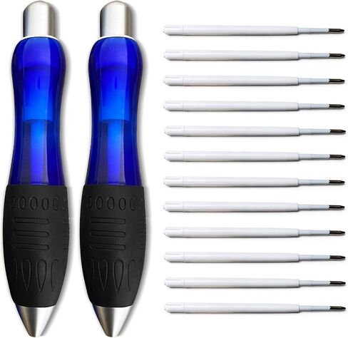 14pcs Big Fat Pens Aids Writing For Tremor, Arthritis, Parkinson, Handicap, Carpal Tunnel Large Wide Grip Pens Black (2 Pens + 6 Black Refills + 6 Blue Refills) in Saudi Arabia