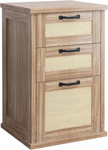 File Cabinet, Small File Cabinet with 3 Drawers, Wood File Cabinet for Letter/A4 Size, Under Desk Filing Cabinet for Home Office, Study (Brown) in Saudi Arabia
