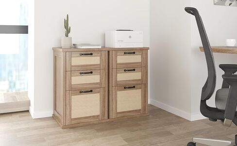 File Cabinet, Small File Cabinet with 3 Drawers, Wood File Cabinet for Letter/A4 Size, Under Desk Filing Cabinet for Home Office, Study (Brown) in Saudi Arabia