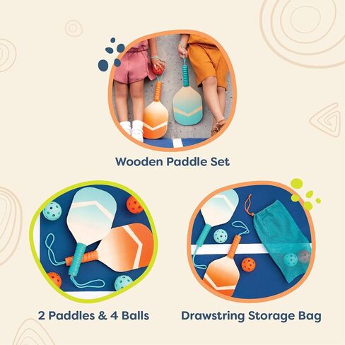 B. toys- Paddle Ball Game – Hand Trampoline Set – Poppin’ Paddles – 2 Bouncy Discs & 2 Balls – Catch & Toss Sports Games for Kids – 3 Years + in Kuwait