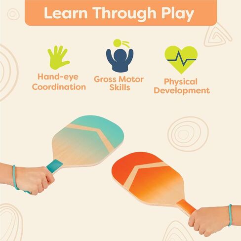 B. toys- Paddle Ball Game – Hand Trampoline Set – Poppin’ Paddles – 2 Bouncy Discs & 2 Balls – Catch & Toss Sports Games for Kids – 3 Years + in Kuwait