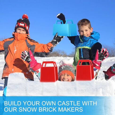 10 Pack Snow Brick Makers, Kids Snow Toys Sand Beach Brick Makers Snow Sand Castle Building Kit for Boys and Girls Outdoor Play Winter Snow or Summer Sandbox Play Tool(Blue/red) in Saudi Arabia