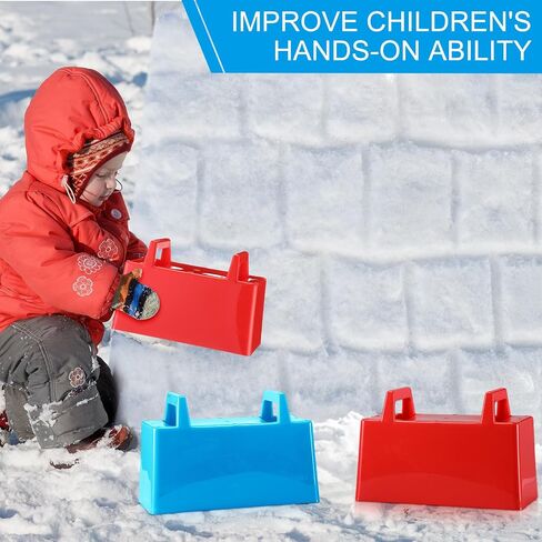 10 Pack Snow Brick Makers, Kids Snow Toys Sand Beach Brick Makers Snow Sand Castle Building Kit for Boys and Girls Outdoor Play Winter Snow or Summer Sandbox Play Tool(Blue/red) in Saudi Arabia