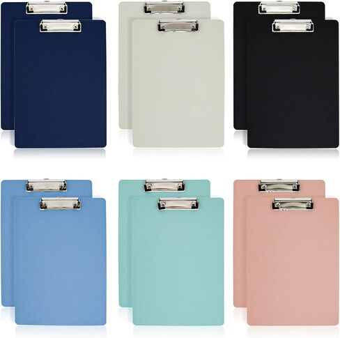 BOMEI PACK Color Clipboards 18 Pack, Plastic Bulk Clip Boards for Classroom and Office, A4 12.5 x 9 Inch in Kuwait