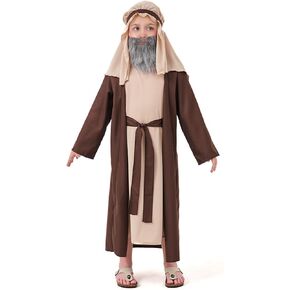 DFZ Halloween Jesus Costume for Kids Boys Biblical Costume Outfit Shepherd Nativity Cosplay for Kids