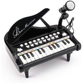 Piano Toy Keyboard for Baby & Toddlers Birthday Gift Toy for 1 2 3 4 Year Old Kids Toy Piano 24 Keys, Black