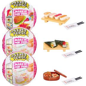 Make It Mini Food Diner Series 3 Sushi Restaurant Bundle (3 Pack) Mini Collectibles - MGA's Miniverse, Blind Pack, DIY, Crafts, Resin Play, Replica Food, NOT Edible, Collectors, 8+