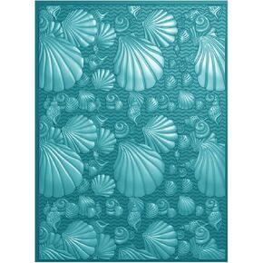 Briartw 3D Embossing Folder for Card Making,Sea Shells Clear Plastic Texture Fades Embossing Folder Template for Scrapbooking and Other Paper Craft Album Stamps DIY Decoration