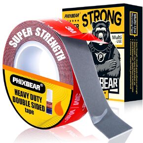 Double Sided Tape, Made of 3M VHB Strong Heavy Duty Foam Tape, 0.79" Width Mounting Tape Waterproof Multipurpose for Car, LED Strip Lights, Home Decor, Office Décor, 9.84 Ft Length