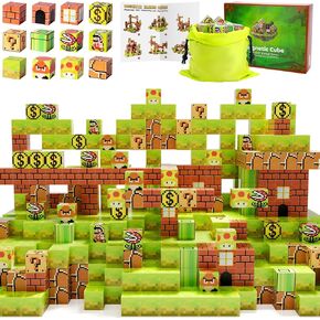 Magnetic Building Blocks, 85 Pieces Build Mine Magnetic World Set Magnetic Tiles for Kids Toys for 3 4 5 6 7 8 Year Old Boys Girls Gift