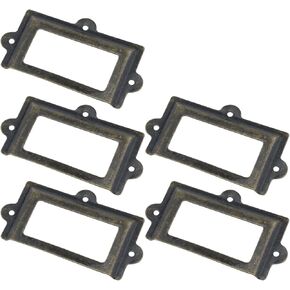 5pcs 107 x 61mm Large Tag Label Holder Office File Cabinet Shelves Drawer Handle Business Card Holders with Mounting Screws