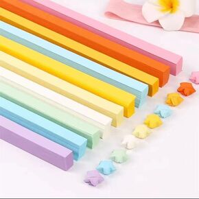 1080 Sheets Star Origami Paper 10 Assortment Color Star Paper Strip Double Sided Origami Stars Paper Solid Color, Lucky Star Decoration Paper Strips DIY Hand Art Crafts (10 colors)