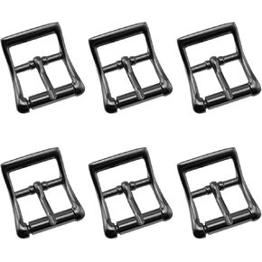 6PCS Weave Belt Curved Adjustable Buckle 1 Inch Bag Bow Back Pin Buckle