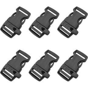 6PCS Quick Release Buckle with Whistle 1inch Inner Diameter Plastic Adjustable Buckle Whistle Buckle Outdoor Camping Survival Buckle Outdoor Buckle Mountaineering Buckle Making Hanging Rope
