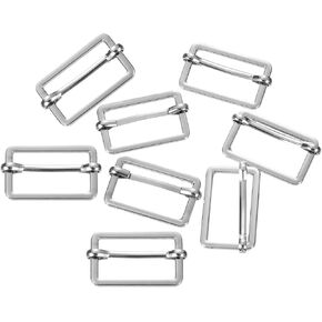 uxcell 8Pcs Zinc Alloy Triglides Slide Buckle, Movable Rectangle Belt Keeper, for Bag Making Replacement Strap Adjuster
