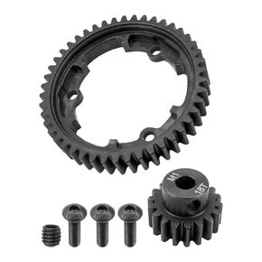 Hardened Steel 46T Spur Gear 1 Mod ＆ 18T Motor Pinion Gear, Fit for Traxxas 1/5 X-Maxx 1/7 XO-1 1/10 Maxx/E-Revo 2.0 VXL Replace #6447