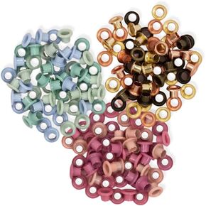 Craftelier - Pack of 180 Standard Eyelets in Assorted Colors for Decorating Scrapbooking and Craft Projects | Compatible with the Crop-A-Dile | Approx. Inside Diameter 0.19" and Outside Diameter 0.31"
