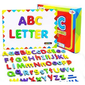 Magnetic Letters and Numbers, Fun Alphabet Kit for Kids, ABC Educational Toys, Refrigerator Magnets with Dry Erase Magnetic Board Preschool Toy - 112PCS