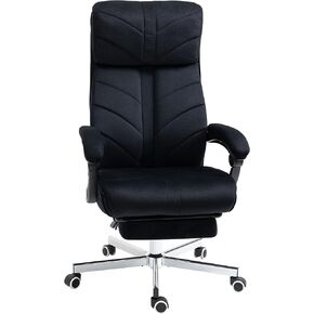 Vinsetto High-Back Executive Office Chair with Footrest, Microfiber Computer Chair with Reclining Function and Armrest, Ergonomic Office Chair, Gray