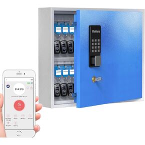 WeHere 40 مفتاح قفل على الحائط، خزانة مفاتيح ذكية، تطبيق بلوتوث/كلمة مرور لمرة واحدة/جهاز تحكم Wi-Fi/رمز ثابت/فتح المفتاح، صندوق منظم المفاتيح لموزع السيارات، الفندق، المكتب، إدارة المفاتيح العقارية in Kuwait