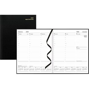 Letts of London Principal 2025 Weekly Appointment Book and Planner, 12 Months, January to December, Week-to-View, Quarto Size, 10.25" x 8.25", English, Black (C30YABK-25)