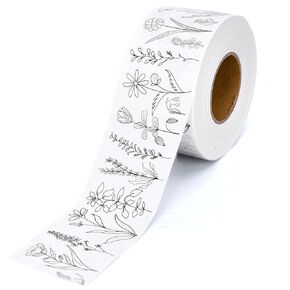 Water Activated Flower Packing Tape Self Adhesive Floral Printed Tape for Small Business Gift Wrap Sealing Mail Boxes Cartons DIY Craft