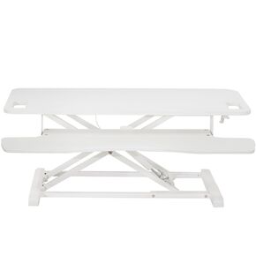 VIVO 38 inch Desk Converter, K Series, Height Adjustable Sit to Stand Riser, Dual Monitor and Laptop Workstation with Wide Keyboard Tray, White, DESK-V037KW