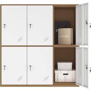 MECOLOR Steel Office Locker Cabinet with Keys, School and Home Storage Locker Organizer，Kids Locker for Cloth and Toy Organizer,Living Room Boy and Girl Metal Storage Locker Cabinet (Yelllow)…