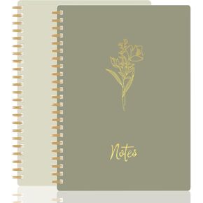 Notebook for Women, 2 Pack Spiral Notebooks – Aesthetic College Ruled Notebook, Journaling Notebooks for Writing, Bible Journal, Office Supplies for Women, Prayer Journal for Women, Perfect Notebooks for School and Work