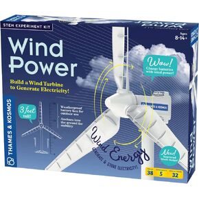 Thames & Kosmos Wind Power V4.0 STEM Experiment Kit | Build a 3ft Wind Turbine to Generate Electricity | Learn About Renewable Energy & Power a Small Model Car | Weatherproof for Outdoor Use