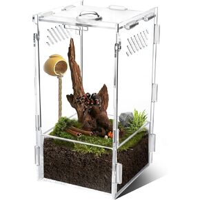Jumping Spider Enclosure Accessories,Tarantula Enclosure,Acrylic Small Reptile Enclosure,Mini Spider Terrarium Kit,Jumping Spider Habitat, Spider Cage,Insect Terrarium