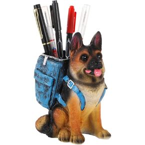 OMISTAR Cute Dog Pen Holder, Sitting Dog Pencil Holder, Creative Desktop Pen Organizer, Unique Desk Storage Container, Desk Decor Accessories for Home, Office, School